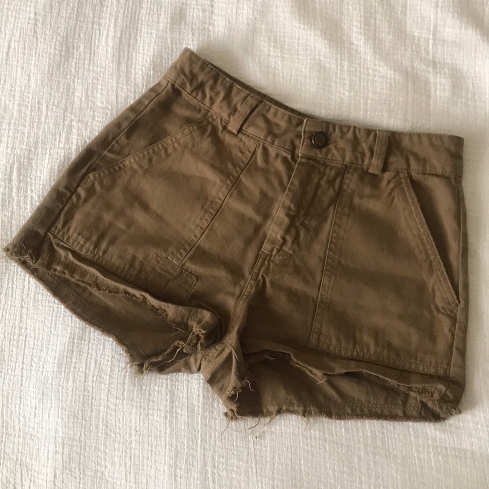 Zara brown frayed shorts